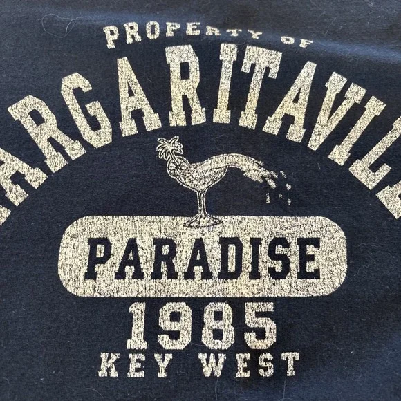 VTG Jimmy Buffet Margaritaville Tshirt Paradise‎ 1985 Key West Navy Blue SZ LG - Picture 5 of 8